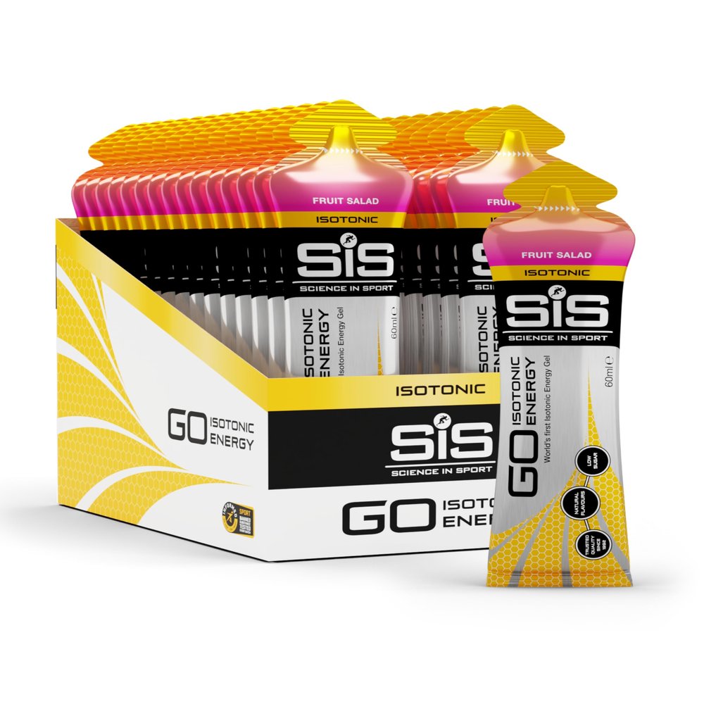 Science in Sport GO Isotonic Energy Gels - Fast-Acting Isotonic Carbohydrate Gel, 22g Energy per Sachet - No Need for Water - On-the-Go Fuel - Fruit Salad, 30-Pack