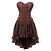 jutrisujo Steampunk Dress Corsets for Women Gothic Punk Leather Bustier Skirt Pirate Costume Halloween Plus Size Brown XL view 1