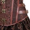 jutrisujo Steampunk Dress Corsets for Women Gothic Punk Leather Bustier Skirt Pirate Costume Halloween Plus Size Brown XL view 3