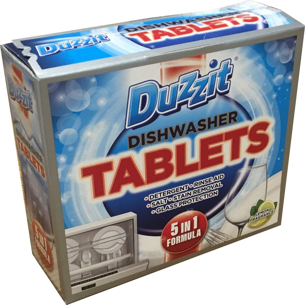 3XDuzzit Dishwasher Tablets 5 in 1, Lemon Fragrance