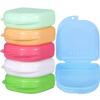 Gejoy 6 Pcs Slim Retainer Cases with Holes Portable Denture Box Colourful Slim Cute Orthodontic Dental Case Small Lockable Travel Mouthguard Box for False Teeth, Bleaching Trays, Dental Appliances view 1