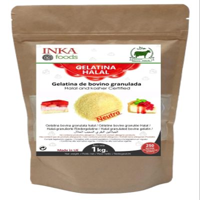 Granulated gelatin HALAL, 250 bloom, neutral flavor - 1 kg