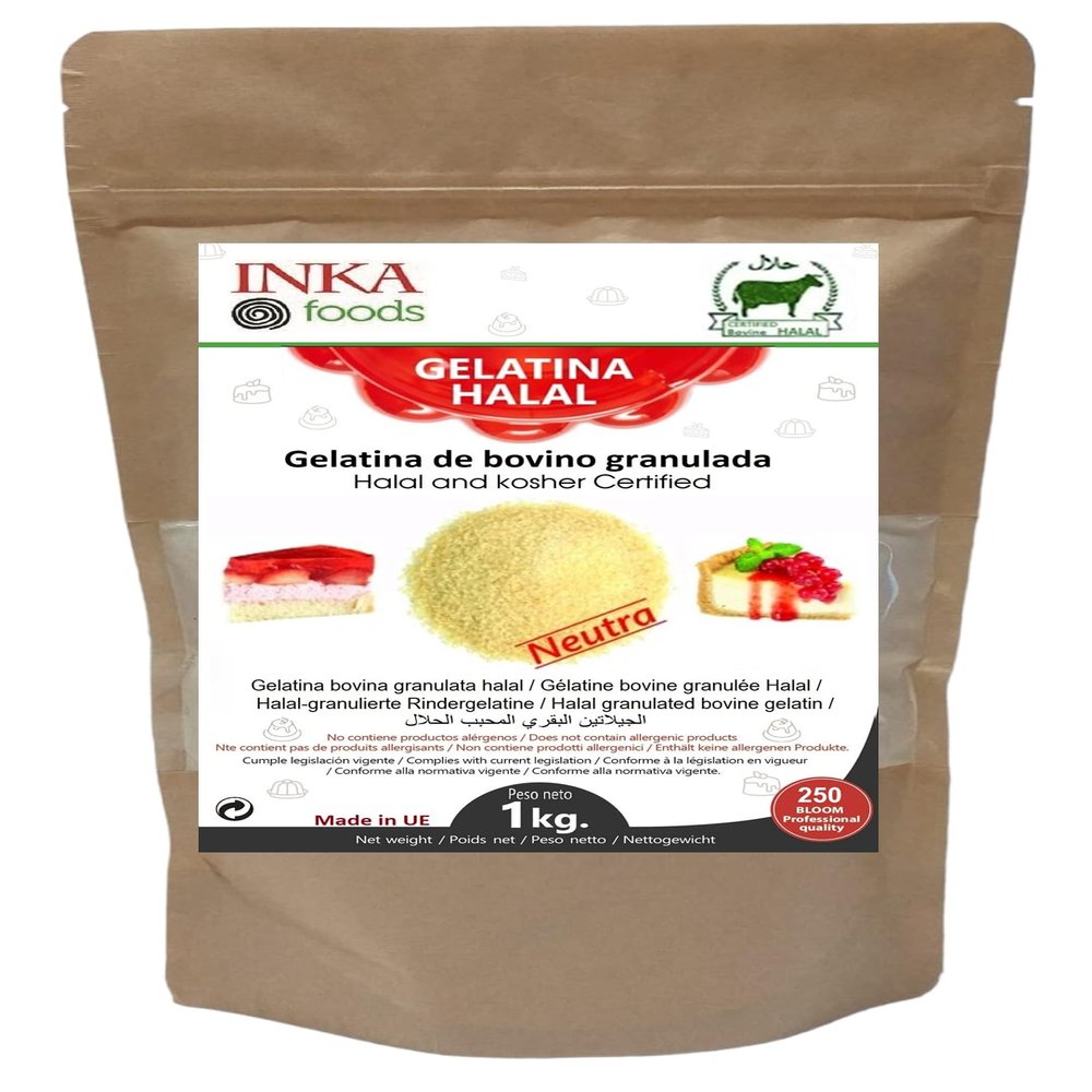 Granulated gelatin HALAL, 250 bloom, neutral flavor - 1 kg