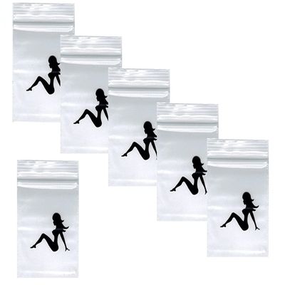 100X 40 x 40mm Heavy Duty Small Tiny Poly Plastic Sealy Grip Zip Lock Zipper Seal Gummy Bags Baggies BAGGYS (CPUK Exclusive) (Lady)