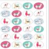 24 Precut Round Cute Llama funny animal themed Edible Wafer paper Cake Toppers Decorations view 2