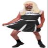 FUNNY STAG DO COSTUME MENS CHEERLEADER OUTFIT NOVELTY DRESS CHEER UNIFORM (X-SMALL - BLACK) view 2