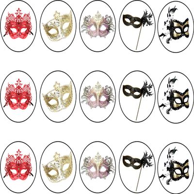 15 x 2 inch cupcake toppers masquerade edible wafer