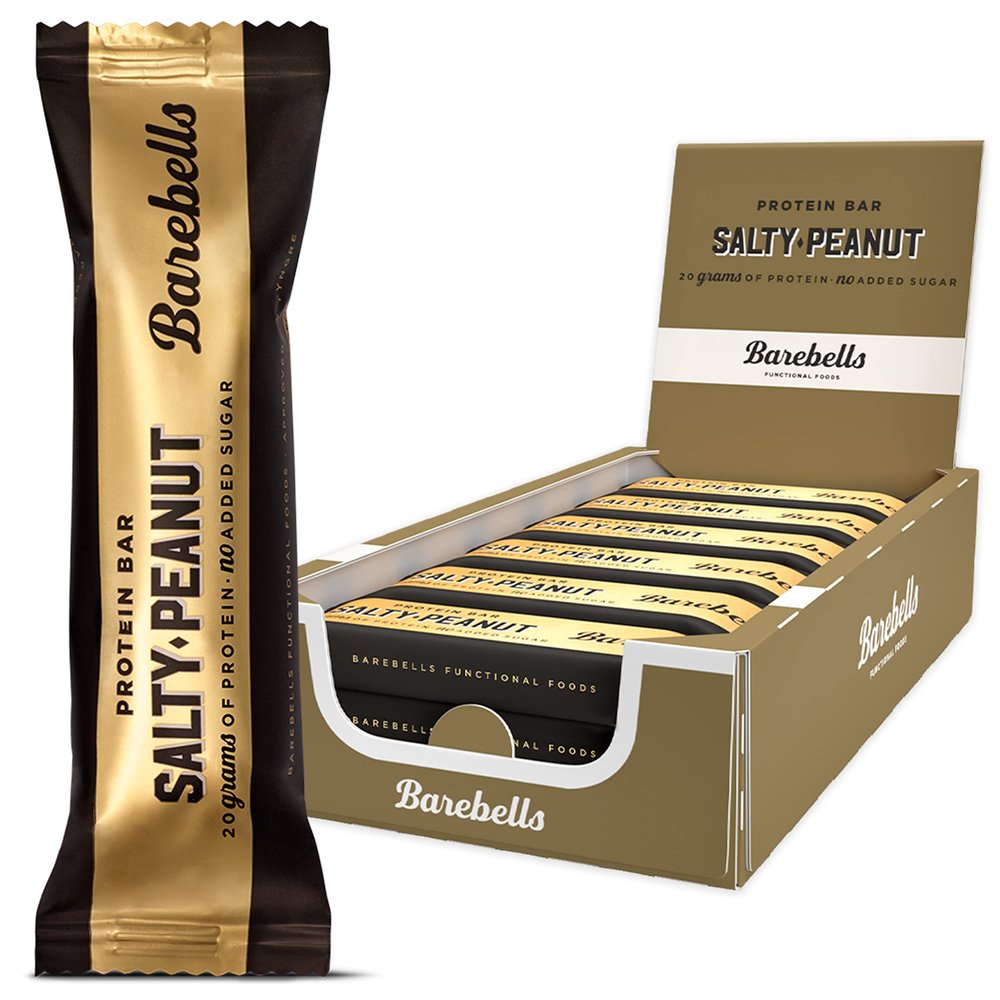 Barebells Protein Bars - 12 Count, 20g High Protein Treats Sugar Free Chocolate Nutrition Bar, Low Carb On The Go Breakfast or Post-Workout Snack (Salty Peanut)