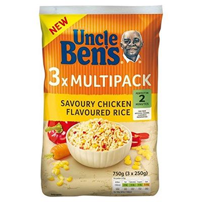 Uncle Bens Savoury Chicken Flavoured Rice Multipack 3 x 250g