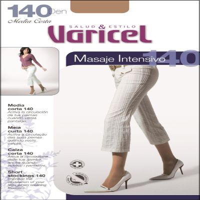 Medium Short 140 Varicel Strong Compression 18/22 mmHg Elastic Band Anti-Pressure (NATURAL, M)