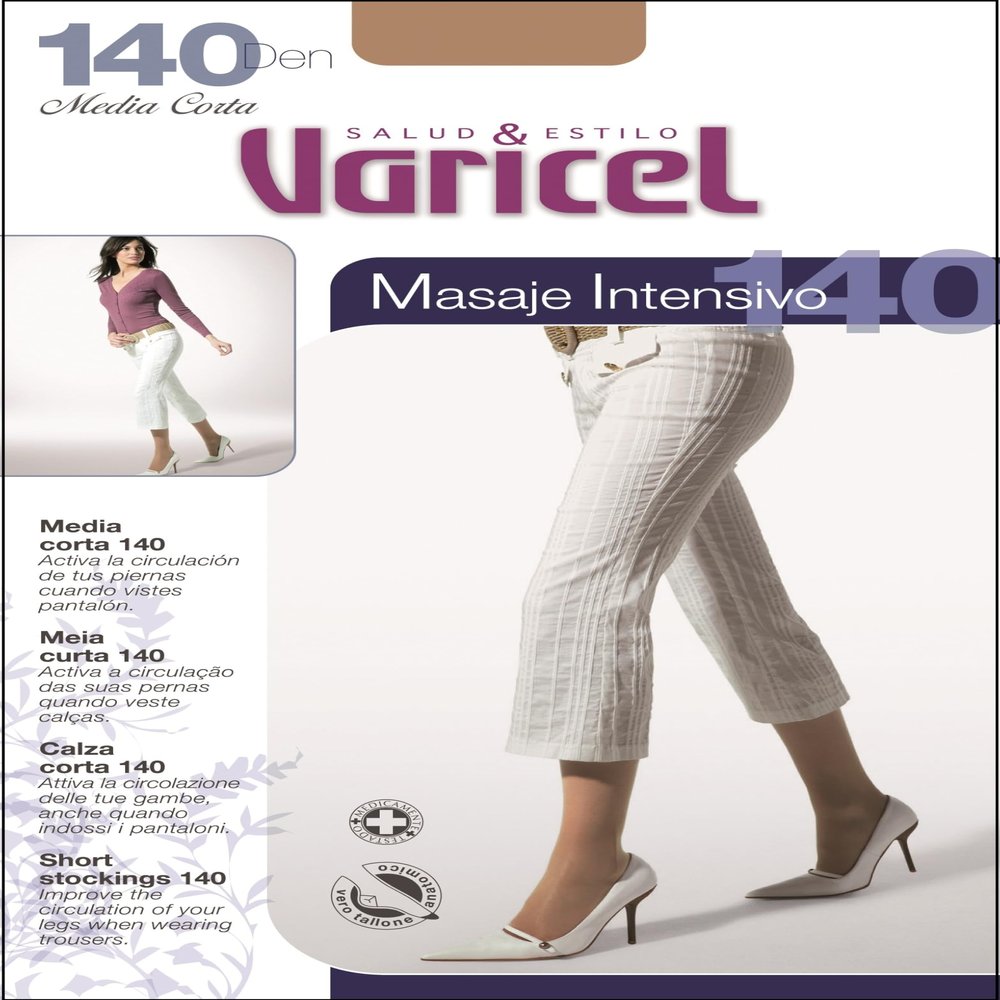 Medium Short 140 Varicel Strong Compression 18/22 mmHg Elastic Band Anti-Pressure (NATURAL, M)
