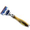5 Razor Blade Compatible Razors with Horn Replica Handle | Shaving and Grooming Tools for Men | Gift for Him view 1