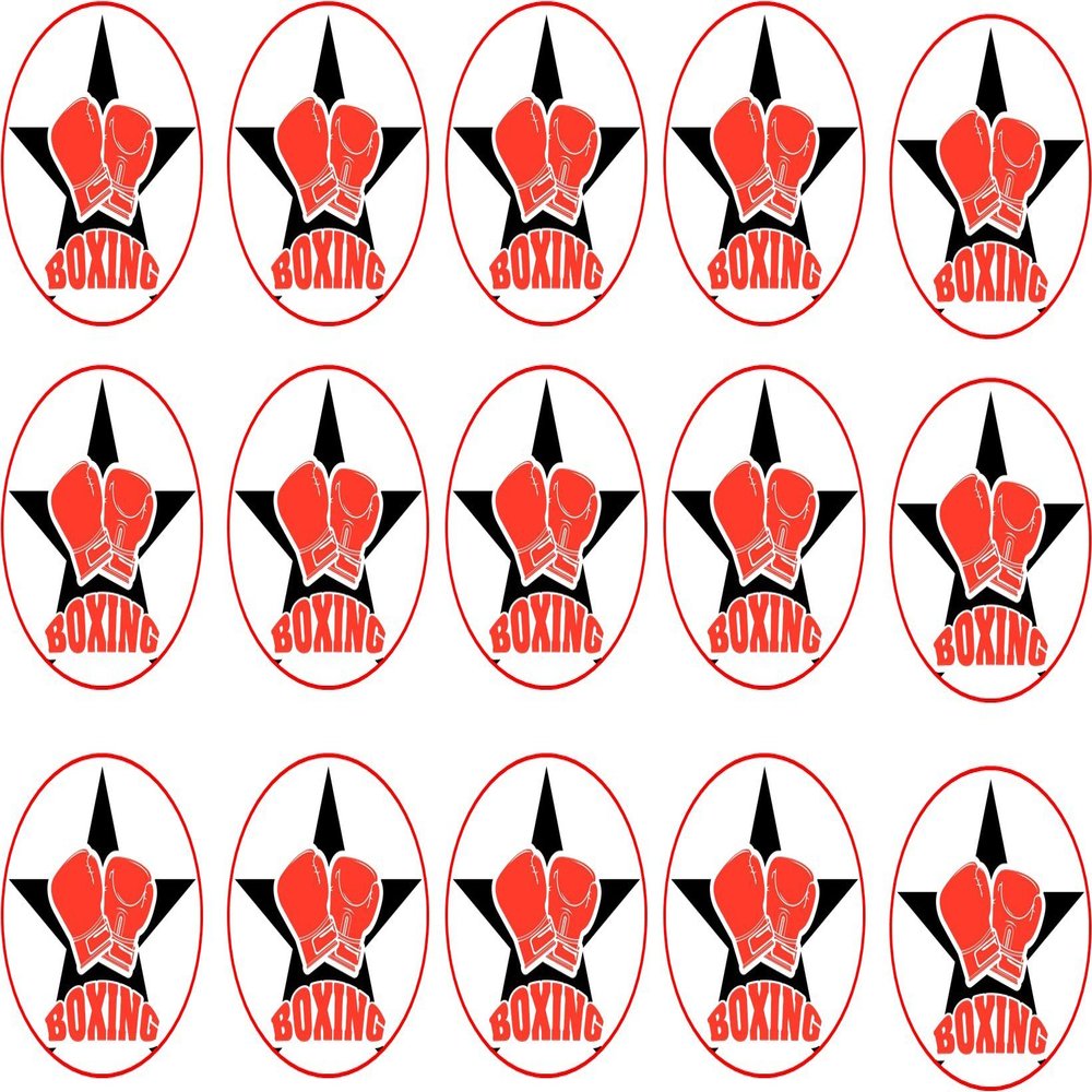 15 x 2 inch cupcake toppers boxing edible wafer paper
