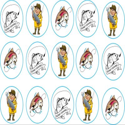 15 x 2 inch fishing cupcake toppers fairy edible icing