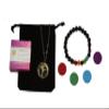 Aromatherapy Essential Oil Diffuser Stainless Steel Silver Magnetic Locket Pendant 2 Sizes Chain Necklace, Refill Pads & Diffuser Bracelet in a Velvet Bag, Stainless Steel view 2