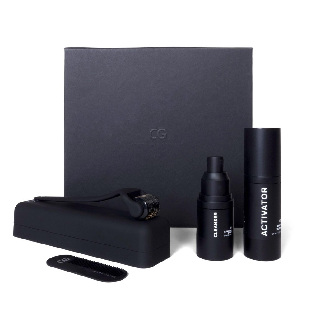 Copenhagen Grooming Beard Growth Kit - The Original Beard Growth Kit for Men with Derma Beard Roller, Cleanser, Activator Serum Beard Oil & Beard Keychain Comb (50 Days Supply)