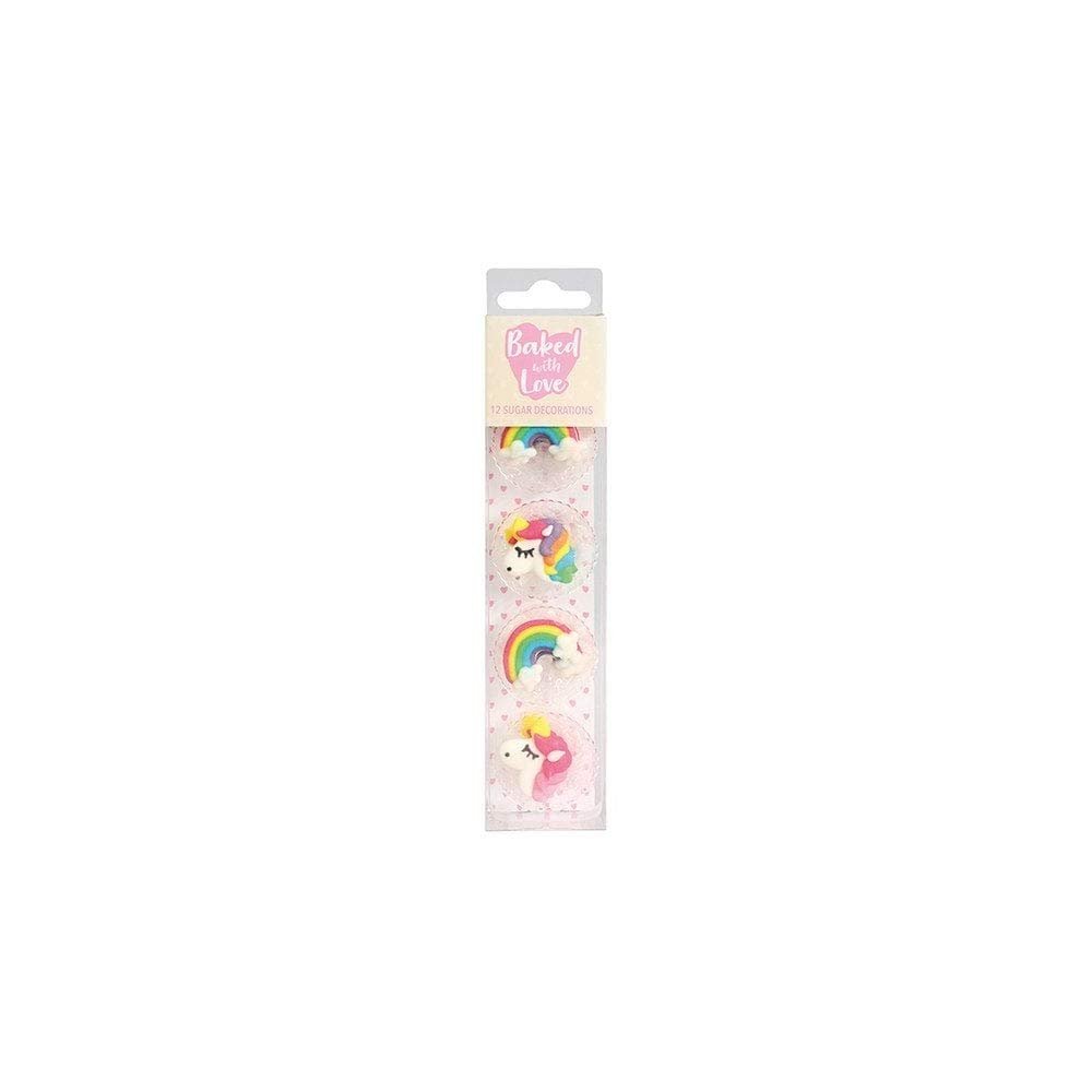 Baked With Love Unicorn & Rainbow Sugar Decoration