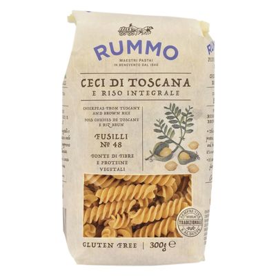 Rummo Chickpea Fusilli No.48 - Gluten-Free Italian Pasta, High In Ceci Protein, 300 g (Pack of 1)