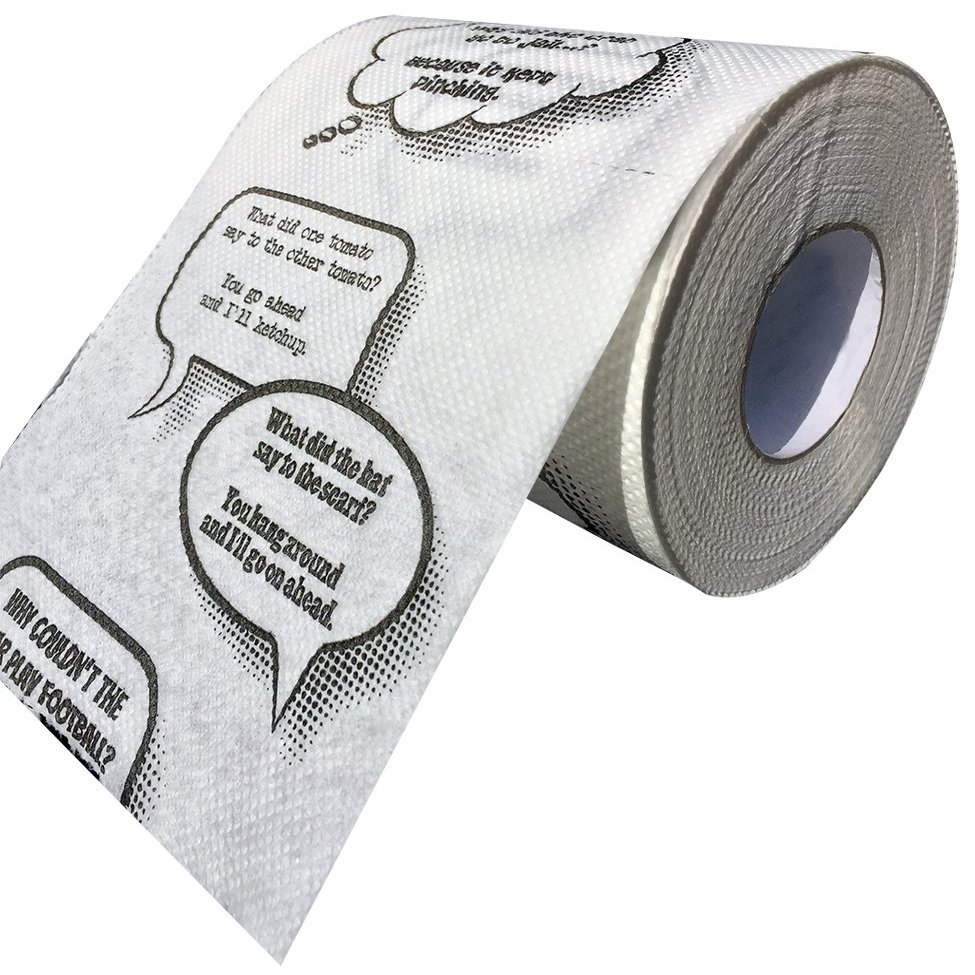Joke Toilet Paper  Novelty Funny Gag Gift Bathroom Paper Roll Jokes On Every Square Fits On Any Holder
