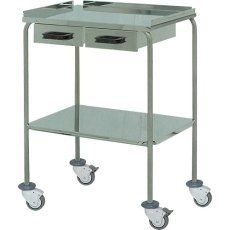 AWS-H20160 Select Treatment Trolley with Guard Lip, 2 Shelves & Double Drawer (AWS-H20160)