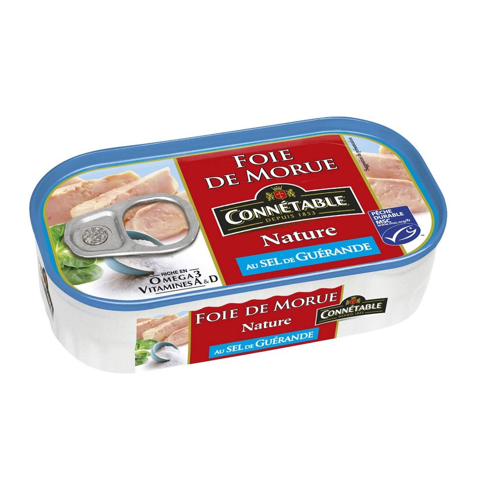 Conntable Natural Cod Liver with Gurande Salt - The Box of 121 g