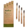 Bambaw Bamboo Toothbrush | Medium Charcoal Infused Bristles | Eco Friendly | 4 Pack view 1