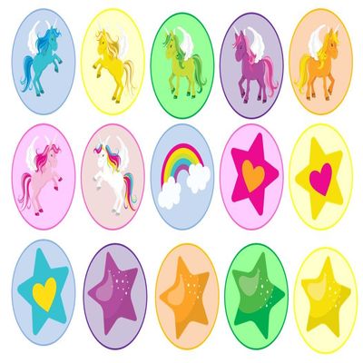 15 x 2 inch cupcake toppers rainbow unicorn edible wafer paper