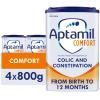 Aptamil Comfort Baby Milk Powder Formula, from Birth, 800g (Pack of 4) view 1