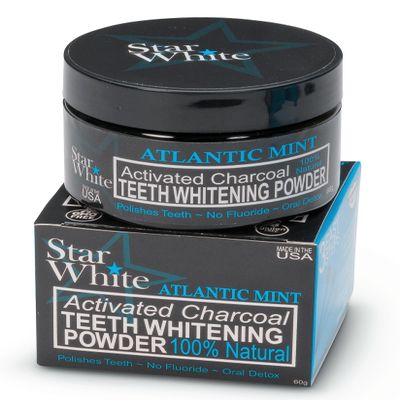 Activated Coconut Charcoal 100% Natural Teeth Whitening Powder Spearmint Flavour by Star White | Polishes Teeth | No Flouride | Manufactured in The USA |