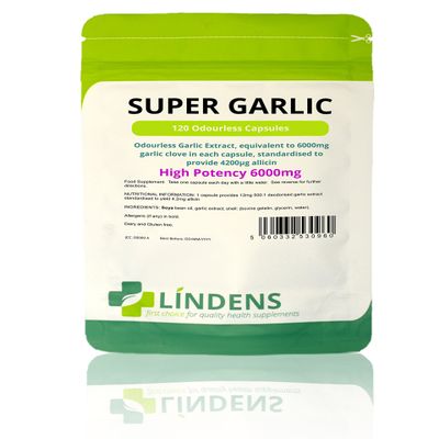 Lindens Garlic 6000mg Odourless Capsules (Super Garlic) (365 Pack) Y