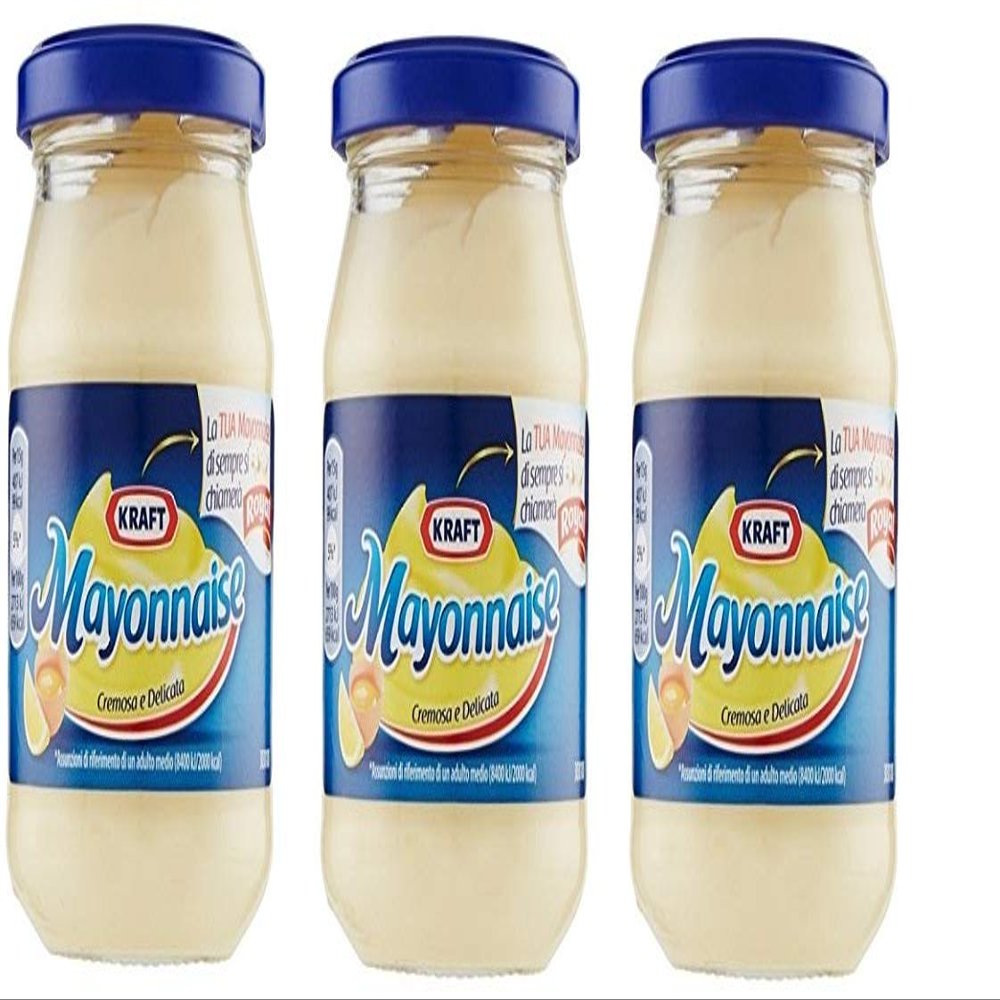 3X Kraft Mayonnaise Mayo Classic Sauce in Glass Creamy and Delicate 175g