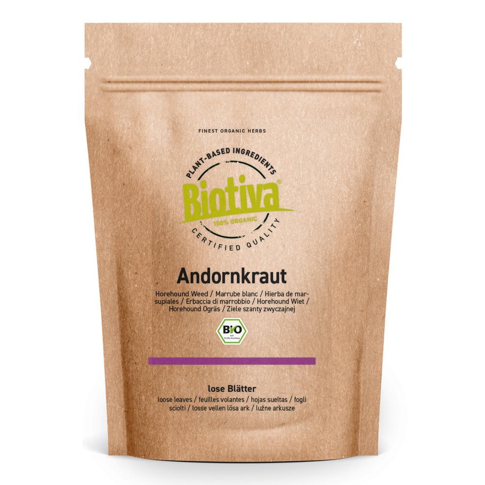 Andorra Herb Tea Organic 100g - White Andorra herb Cut - Medical Plant of The Year 2018 - Marrubium vulgare - Packed in Germany (DE-ECO-005)