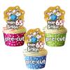 AK Giftshop PRECUT Ten Pin Bowling - 65th Birthday - Edible Cupcake Toppers/Cake Decorations (Pack of 12) view 1