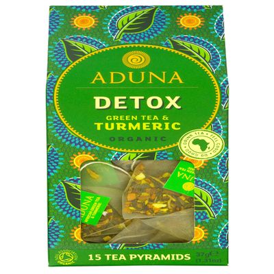 Aduna Detox Super-Tea | African Green Tea & Turmeric | Organic | 15 Tea Pyramids