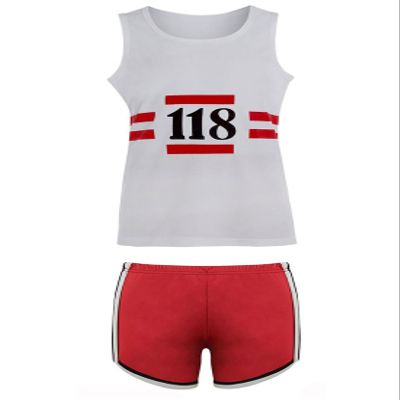 Mens 118 Fancy Novelty Stag Do Set Ladies Marathon Hen Do Vest Short Tash Socks Fancy Dress Costume Vest + Shorts Medium Mens