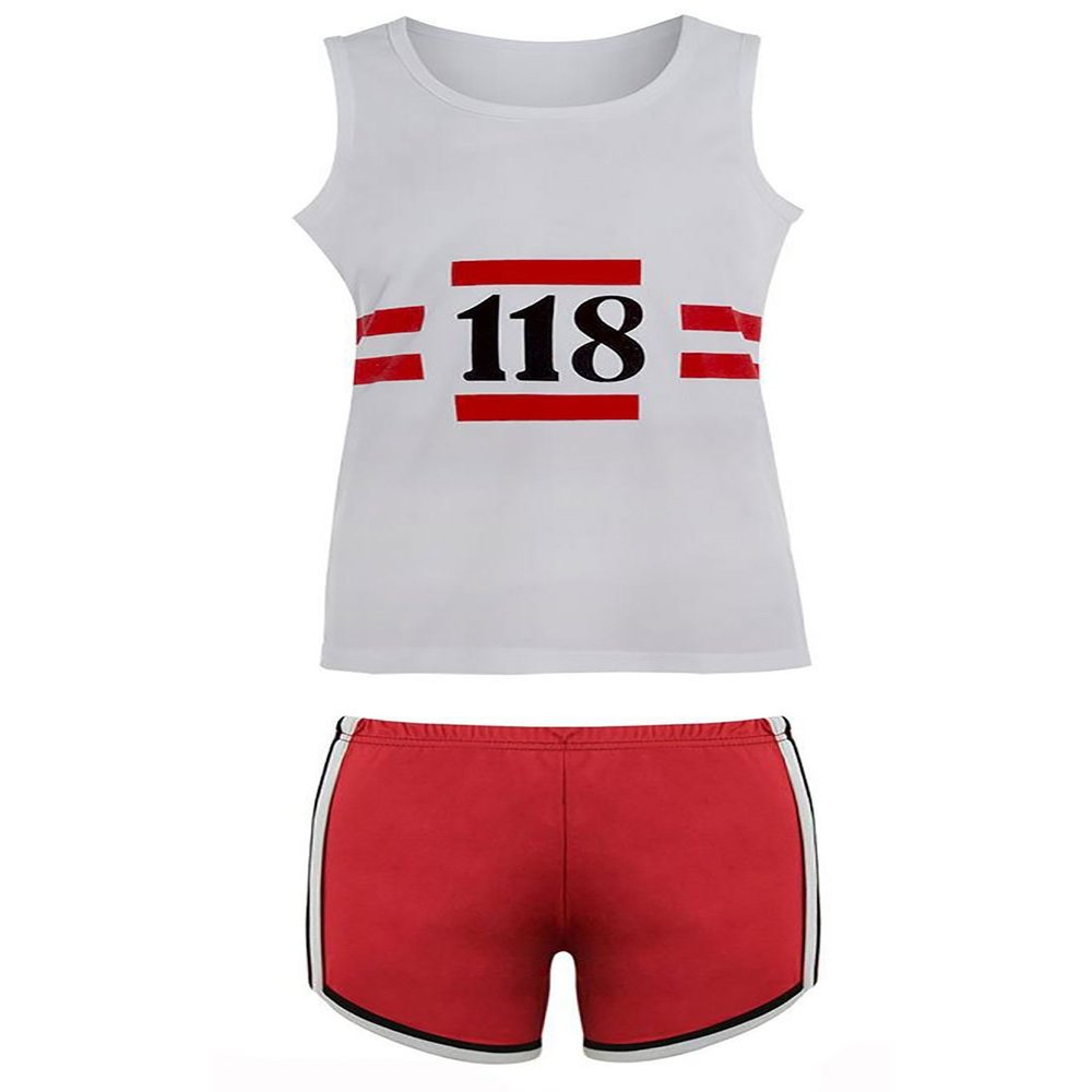 Mens 118 Fancy Novelty Stag Do Set Ladies Marathon Hen Do Vest Short Tash Socks Fancy Dress Costume Vest + Shorts Medium Mens