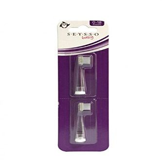 SEYSSO Baby Penguin 2 Replacement Brush Heads for Electric Sonic Toothbrush Size Small for Babies Aged 0-18 Months Only Compatible with SEYSSO Penguin Brush Best Oral Care! (0-18)
