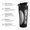 Beyond Shakers Insulated Metal Protein Shaker, Stainless Steel Supplement Bottle - BPA Free for Gym 735ml in Black view 2