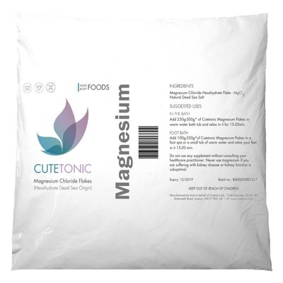 Cutetonic Ultra Pure Magnesium Chloride Flakes, Dead Sea Origin (Bag) (10KG)