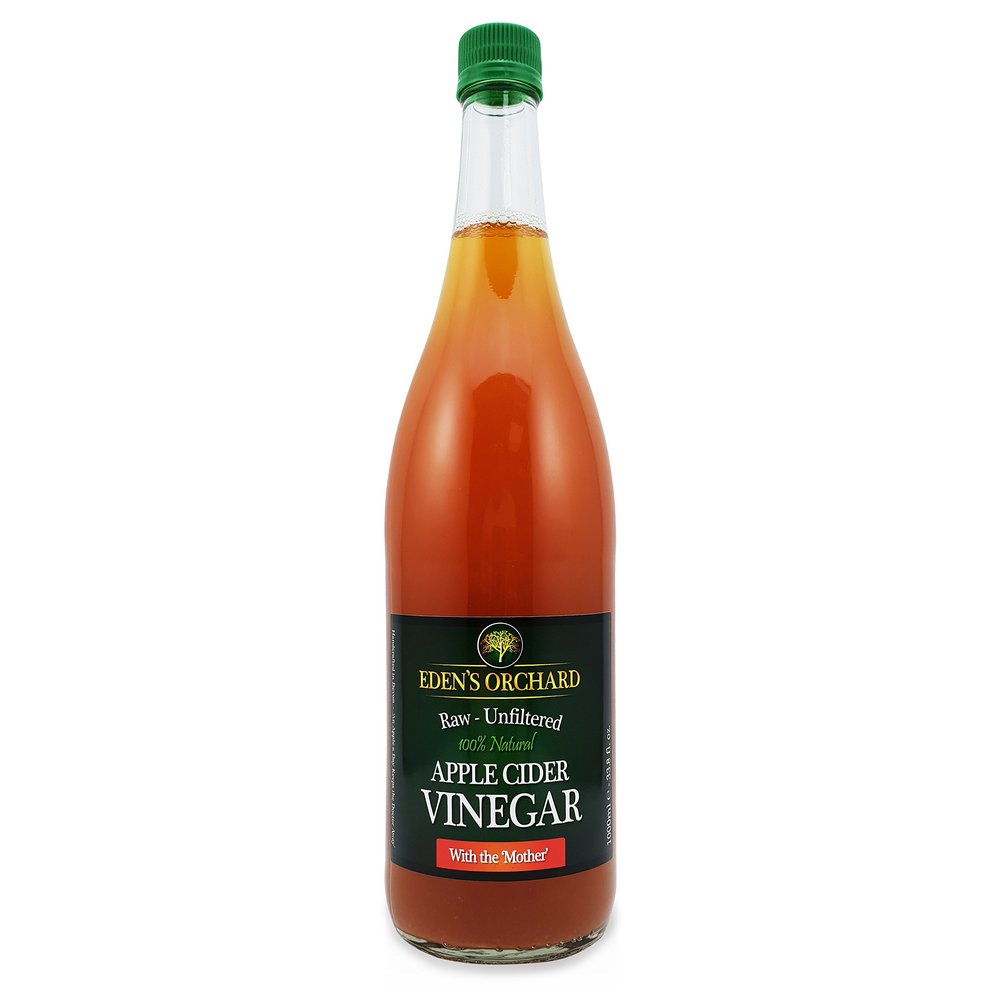 Apple Cider Vinegar with The Mother - Raw and Unfiltered - 1 Litre Glass Bottle - 35.2 fl. oz. - 1000ml