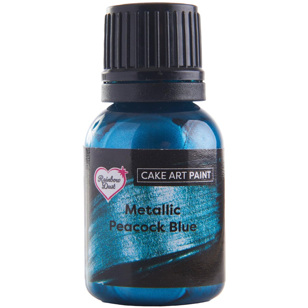 Rainbow Dust Cake Art Paint, Metallic Peacock Blue - 25ml