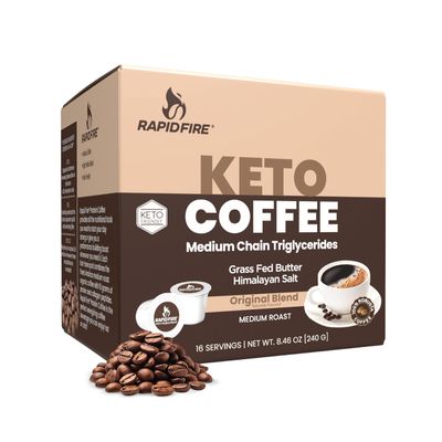 Rapid Fire Ketogenic High Performance Coffee Pods, Supports Energy and Metabolism, 16 Servings