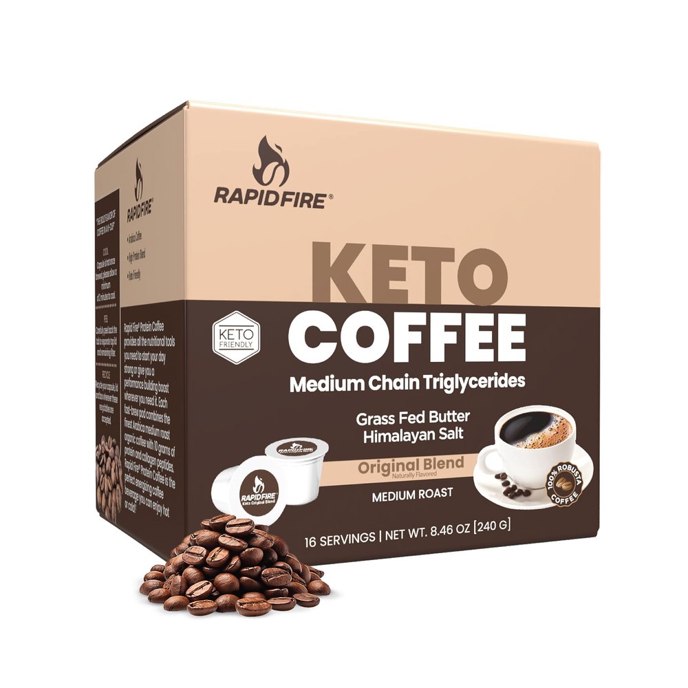 Rapid Fire Ketogenic High Performance Coffee Pods, Supports Energy and Metabolism, 16 Servings