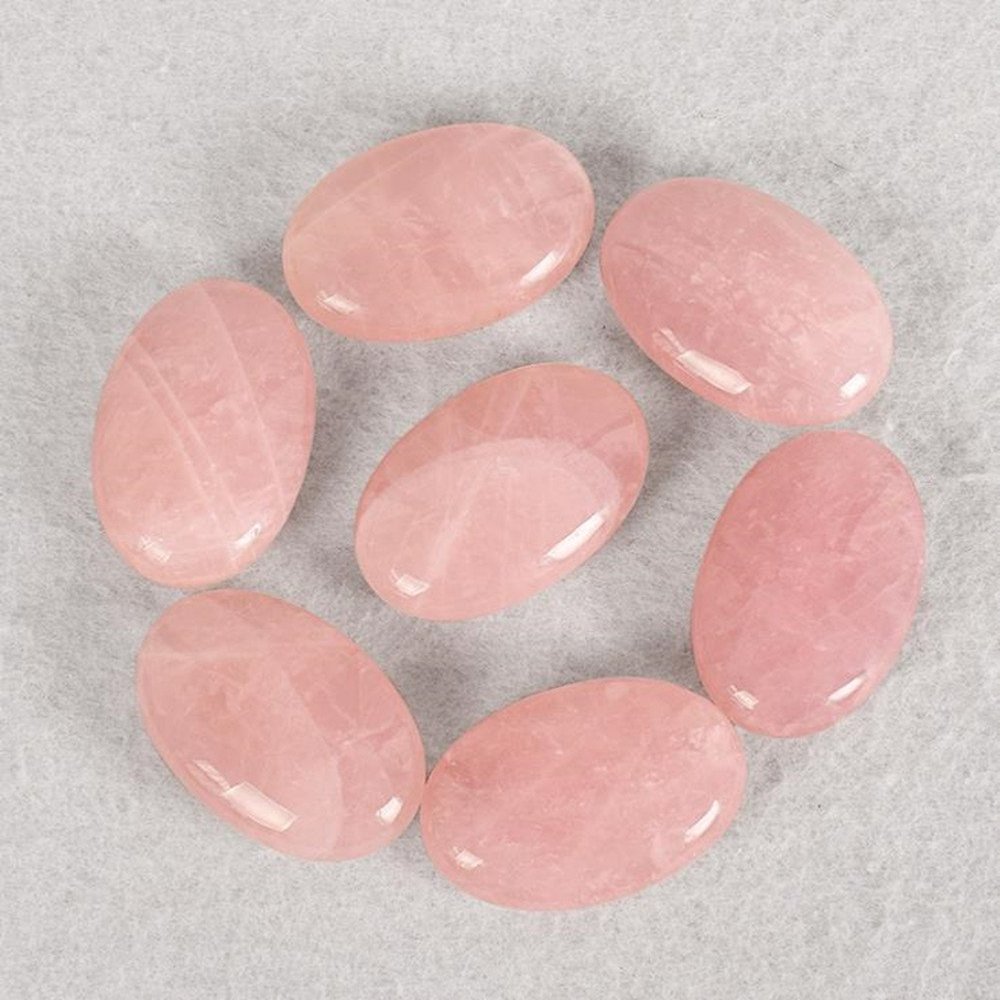 2pcs /lot Natural Massage Stones Roese Quartz Hot Stone for Spa Massage Therapy Hot Spa Rock Balancing Soothing Meditation Reiki or Worry Stones