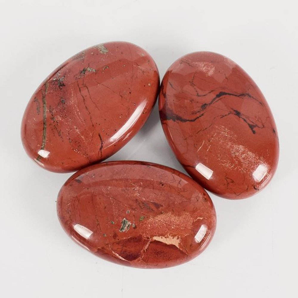2pcs /lot Natural Massage Stones Redstone Hot Stone for Spa Massage Therapy Hot Spa Rock Balancing Soothing Meditation Reiki or Worry Stones