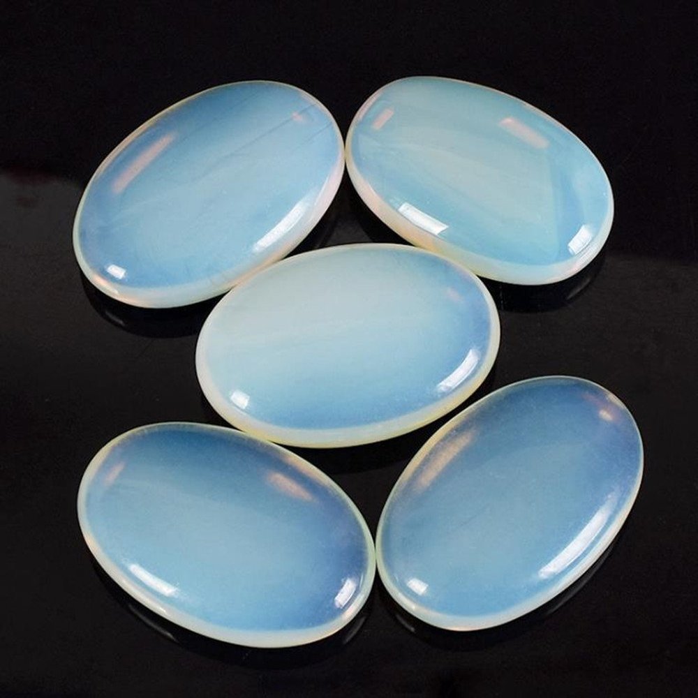 2pcs /lot Natural Massage Stones Opal Hot Stone for Spa Massage Therapy Hot Spa Rock Balancing Soothing Meditation Reiki or Worry Stones
