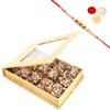 Ghasitaram Gifts Rakhi Gifts for Brothers Rakhi Chocolate Leather Finish 15 pcs English Brittles Chocolates Box with Pearl Rakhi view 1