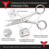 BEARD NINJA - Professional Beard Scissors for Men. Moustache & Beard Trimming Scissors +PU Leather case. Beard Grooming kit. Sharp Scissor - Precise Shaping - Cutting Facial Hair, Nose Hair & Eyebrow view 2