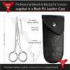 BEARD NINJA - Professional Beard Scissors for Men. Moustache & Beard Trimming Scissors +PU Leather case. Beard Grooming kit. Sharp Scissor - Precise Shaping - Cutting Facial Hair, Nose Hair & Eyebrow view 4