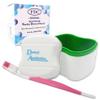 FDC Sachets, Denture Bath & Silicone Brush (Pink Brush, Green Bath) view 1